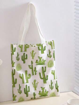 花卉图案双面印花单肩包印花手提包休闲旅行沙滩包大容量可重复使用单肩购物袋女士休闲单肩包手提包大容量帆布沙滩包手提包购物袋印花女士杂货单肩包返校、学校用品、商店返校