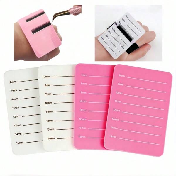 1 pieza Placa medidora para extensiones de pestañas - Placa medidora para pestañas postizas - Placa medidora que se puede usar en la mano - Herramienta para extensión de pestañas