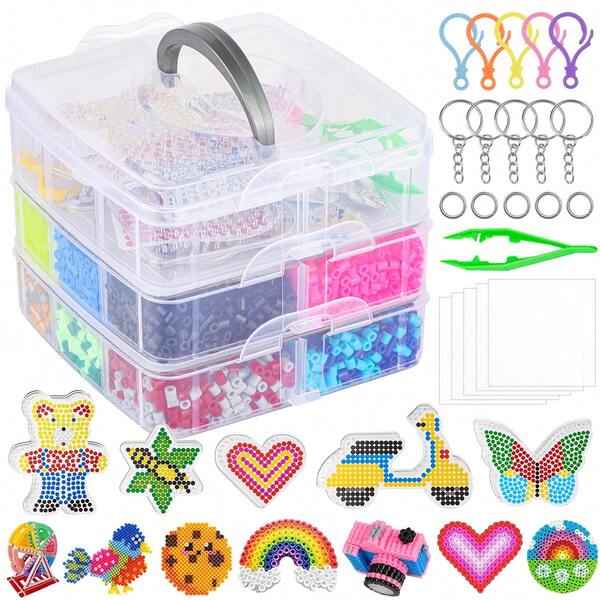 8400pcs - 5mm Beads With Accessories, Arts And Crafts Gift Set For Best Friends Birthday, Melt Bead Craft Beads Arts And Handmade Kit