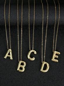 Fashionable Gold Copper A-Z 26 Letter Hanging Necklace, Charming Women's Jewelry