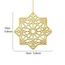 1pc Creative Wooden Hollow Hexagon, Octagon, Moon Shape Decor Hanging Ornaments, Modern Wooden Mirror Design Cozy Interior Wall Decor Hanging Accessories, Suitable For Holiday Party Decorations, Home Decor Gifts