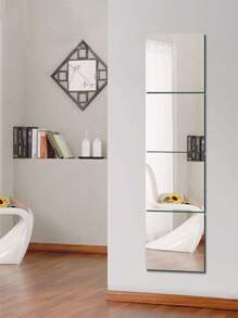 4pcs Shatterproof Wall Mirror Full Length For Bedroom, Plexiglass Gym Mirrors For Home, Extra Thick: 0.12 Inch, 12 X 12 Inch, Workout Mirrors Safe For People, Over The Door, Long Wall Mounted