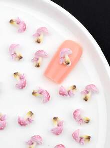 100 pezzi di decorazioni per unghie a forma di fungo fluorescente con glitter e paillettes, decorazioni per unghie cute per manicure, accessori per arte di unghie in stile Y2K in metallo premium a forma di cuore, kit per unghie fai da te, accessori per unghie, gemme per unghie, set per unghie, forniture per salone di bellezza, articoli essenziali per tecnici di unghie