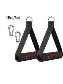 4pcs/Set Red Antiskid Pull Rope Grip Fitness Accessories Exercise Band Handle Rally Handle For Yoga Hammock Handle Resistance Bands Gym Accessories