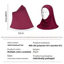 1 Pieza Cobertura ligera para la cabeza, pañuelo hiyab, gorro hiyab elástico y transpirable para mujeres, gorro tubo suave y largo que cubre todo el cuello, gorro hiyab elástico para mujeres - 100% poliéster, transpirable, cobertura completa para la cabeza y el cuello, protección solar, diseño fácil de poner, lavable a máquina, ideal para el Ramadán y el uso diario, hiyab de unicolor y con estilo - ¡perfecto para el Ramadán!