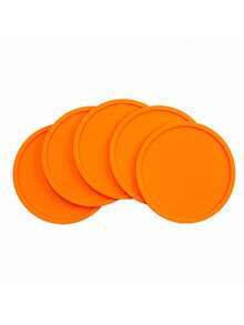 1/5PCS Round Silicone Cup Mat, Non-Slip Heat Resistant Reusable Drink Coaster For Table, Desk, Kitchen, Office, Bar 9.9cm(3.9in) - Multicolor - View 7