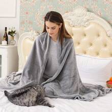 Soft And Comfortable Blanket, Elegant Matching Edging, Perfect For Sofa Or Bedroom Decor, Easy Care, Ideal Gift. This Plush Flannel Blanket Is Suitable For Bed, Sofa, Bench, Travel And Camping. Ultra-Soft And Warm Flannel Fleece Blanket, Soft And Comfortable To The Touch. - Light Grey - View 5