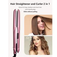 ANGENIL ANGENIL Chapinha de Ferro para Cabelo com Óleo de Argan para Mulheres, Alisador e Modelador de Cabelo 2 em 1, Chapinha Cerâmica Rosa Profissional e Portátil, Tela LCD, Aquecimento Rápido, Chapinha de 1 Polegada para Todos os Tipos de Cabelo