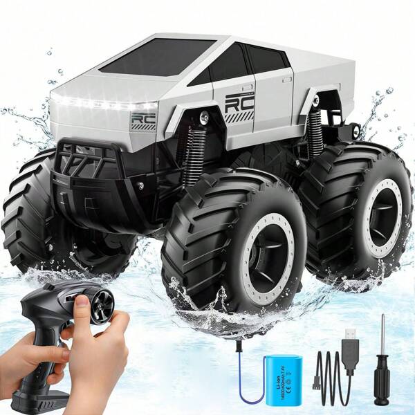 Coche teledirigido todoterreno tipo pick-up, camioneta cibernética 4x4 impermeable, juguete de coche de radiocontrol para todo terreno, vehículo camión monster a escala 1:16, juguetes con control remoto 2.4GHz, regalos para niños y niñas de 6 a 12+ años