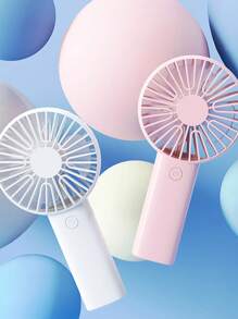 1pc Usb Rechargeable Three-Leaf Fan With Stand,Can Be Used As A Phone/Tablet Holder, Cute Design Suitable For Both Boys And Girls. Ideal Gift For Women, Perfect For Outdoor Activities, Beach, Office, School, Home [Summer Cooling Fan]