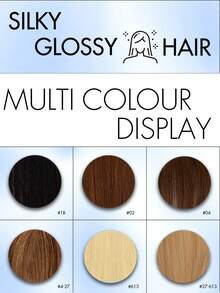 12-22英寸纳米环接发，100%真人发，自然黑，柔顺直发，Remy真人发，微纳米环接发片，女士纳米环接发 - 彩色 - 查看 9