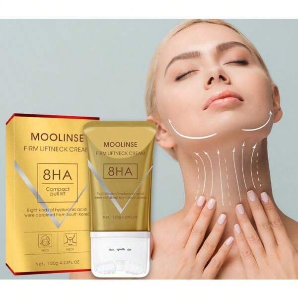 Roller Neck Cream 120g AH-8 Firming Neck Cream With Hexapeptide Deeply Moisturizes And Improves The Neck Suitable For Body Fine Lines Wrinkles Skin Beauty Care. Neck Care.