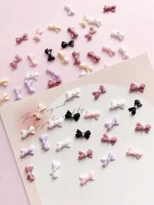 30件套，仿珍珠蝴蝶结美甲装饰，DIY，春夏美甲颜色和款式，日式美甲风格，简约清新美甲配件，美甲用品，美甲饰品，美甲宝石 - 彩色 - 查看 4