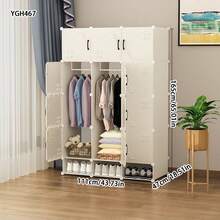 Simple Wardrobe Closet For Home Bedroom, Modern & Sturdy, Easy To Assemble, Storage Cabinet For Dormitory - Multicolor - View 6