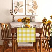 Watercolor Multicolor Buffalo Plaid Table Towel Plaid Tablecloth Farmhouse Spring And Summer Easter Home Kitchen Dining Table Decoration