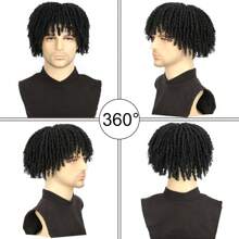 Synthetic Dreadlock Hair Topper Clip In Dreadlocks Hairpieces 6 Inch Short Locs Braided Hair Toupee For Men