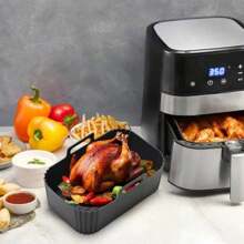 1 pièce/2 pièces Doublures en silicone FlexiBake Pro pour friteuse à air - Plaque de cuisson universelle antiadhésive pour Foodi/Dual DZ201/Cosori, résistante à la chaleur jusqu'à 260°C et lavable au lave-vaisselle, tapis rectangulaire réutilisable pour rôtir, frites, légumes - Accessoires de cuisine sans odeur pour la maison, le camping, le restaurant