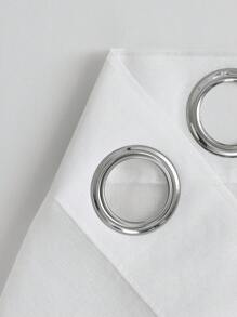 1pc Voile Curtain, Light Filtering Sheer Curtain, Grommet Curtain, Semi-Transparent Lightshade Curtain, Kitchen Curtain, Suitable For Home Or Office Use, Bedroom, Balcony, Living Room Curtain, Solid Color Simple Pastoral Curtain