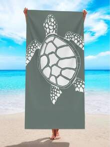 1pc Sea Turtle Pattern Beach Towel Summer Travel, Vacation Holiday Beach Essentials - Multicolor - View 10