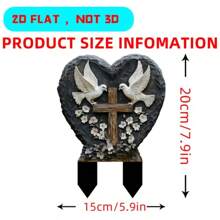 2D Flat, One Piece, High Rating - Charming Acrylic White With Cross Garden Ornament - For Commemorating Lost Loved Ones, Weatherproof, Waterproof, And Scratch-Resistant Outdoor Garden Decoration, Suitable For Patios And Lawns.