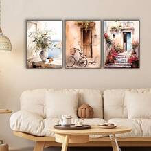 1/3 piezas Impresiones de arte de línea abstracta minimalista con opción de marco, retrato femenino y diseño floral, decoración de pared moderna beige y marrón para sala de estar u oficina, decoración del hogar moderna | Arte de pared abstracto | Estética minimalista, decoración de pared - Multicolor - Ver 5