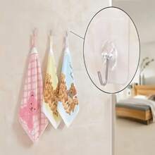 5/10/15pcs Transparent Adhesive Hooks, Multi-Function Kitchen Organizer Wall Hooks, Non-Slip Wallpaper Design, Kitchen Accessories