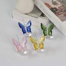 1PC Artificial Crystal Butterfly Decoration - Home Decor Accent For Valentine's Day & Christmas - No Battery Required - Multicolor - View 2
