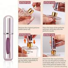 1pc Portable Mini 5ml Refillable Perfume Spray Bottle, Aluminum Perfume Bottle For Travel & Commute, Multi-Functional Pump Cosmetic Spray Bottle