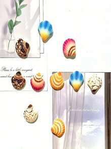 5pcs, Cute Seashell Fridge Magnets, Seaside Seashell Fridge Magnets, Strong Decorative Magnetic Stickers For Kitchen