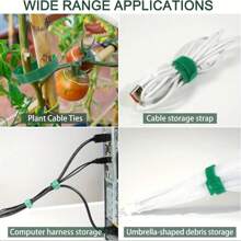 100 pièces Attaches végétales en nylon réutilisables de 15 cm avec fermeture auto-agrippante, vertes, convenant aux plantes grimpantes, pour le soutien et les applications de jardinage, outil d'entretien de jardin | Fixation sécurisée