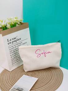 1/2Pcs Customized Bridesmaid Makeup Bags, Makeup Bags For Girls, Large Capacity Makeup Bags, Bridesmaid Wedding Gifts, Makeup Storage Boxes, Printed Makeup Bags, Makeup Bags, Bridesmaid Makeup Bags, Bridesmaid Gifts, Girl's Gifts Back To School - Multicolor - View 7