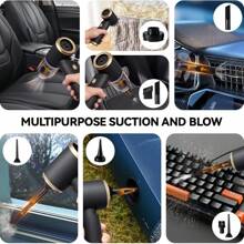 1 pieza Aspiradora inalámbrica 3 en 1 integrada y sopladora, recargable por USB, para lavar el coche, eliminar el polvo, limpieza del hogar, secar el pelo, etc.