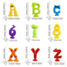 26 pièces Alphabet et 15 pièces Numéros, Jouets d'apprentissage lavables avec ventouses - Jeux interactifs d'orthographe et de comptage, Couleurs aléatoires