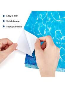 6 Stück Meeresthemen Sammelalbum Papierblock, DIY Welleneffekt Blätter 30 x 21 cm, perlmuttartiger Wassereffekt Folie, Ozeanwellen Sammelalbum Papier Scrapbooking Material, selbstklebende Wasserstruktur Modellboote