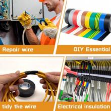 CILIA 10 Pcs Electrical Insulation Tape ,19 Mm X 25 M 10 Pieces PVC Repair And Bonding, Adhesive Tape, 7 Colours For Voltages Up To 6 KV, Professional Electrical, Flexible, Self-Extinguishing
