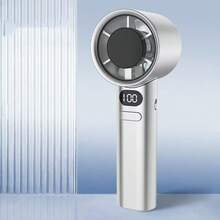 1 件 USB 可充电手持迷你风扇，120 档可调速度，数字显示，强劲涡轮风，适合家庭、学习、办公室、家务、户外、海滩、日常使用