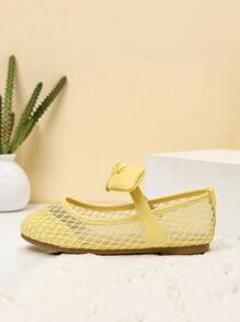 1 Paar Mädchen Schleife Dekor Slip-On Flache Schuhe, geeignet für Frühling und Herbst