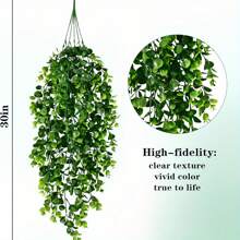1/4pcs Artificial Hanging Plants Fake Wall Hanging Eucalyptus Plants UV Resistant Plastic Hanging Plants Artificial Decor For Party Wall Porch Wedding Decoration