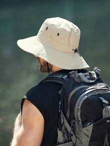 男女通用速干抽绳渔夫帽，夏季防晒户外徒步牛仔帽 - 彩色 - 查看 5