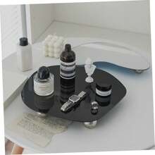 1 Stück minimalistisches asymmetrisch geformtes dekoratives Acrylspiegel-Tablett, stilvolle Inneneinrichtung im Skandinavischen Stil, Fotografie Requisite