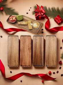 1pc Rosewood Tray, Rectangular Wooden Serving Tray, Cheese Board, Cheese Platter With Compartments For Cheese And Appetizers, Multi-Functional Wooden Kitchen Dinner Plate, Handcrafted Dessert Dish