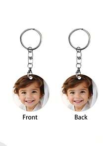 1pc Customized Metal Keychain, Heat Transfer Printed Photo & Text Double-Sided Round Metal Keychain, Graduation/Anniversary Gift Suitable For Mom, Dad, Family, Friends, Classmates, Roommates, Best For Holidays,Trinkets - Multicolor - View 14