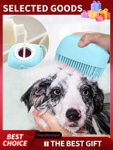 2PCS Pet Bath Brush Packs Silicone Toothbrushes With Built-In Soap Reservoir For Cats And Dogs - Multicolor - View 4