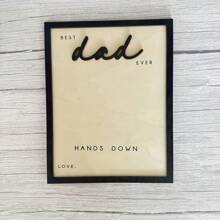 Der beste Vater, für immer in meiner Hand - Holzschild zum Vatertag mit Handabdruck, 3D Klassischer Stil, vielseitige Heimdekoration, keine Stromversorgung oder Batterie erforderlich, englischer Text, perfektes Geschenk für den Vater, Bestes Vatertags-3D-Holzhandabdruck-Schild - Klassischer Stil, keine Stromversorgung erforderlich, herzerwärmender Segen, perfektes Geschenk für den Vater, Akzent für Heimdekoration, Herzdesign, Vatertags-Geschenk