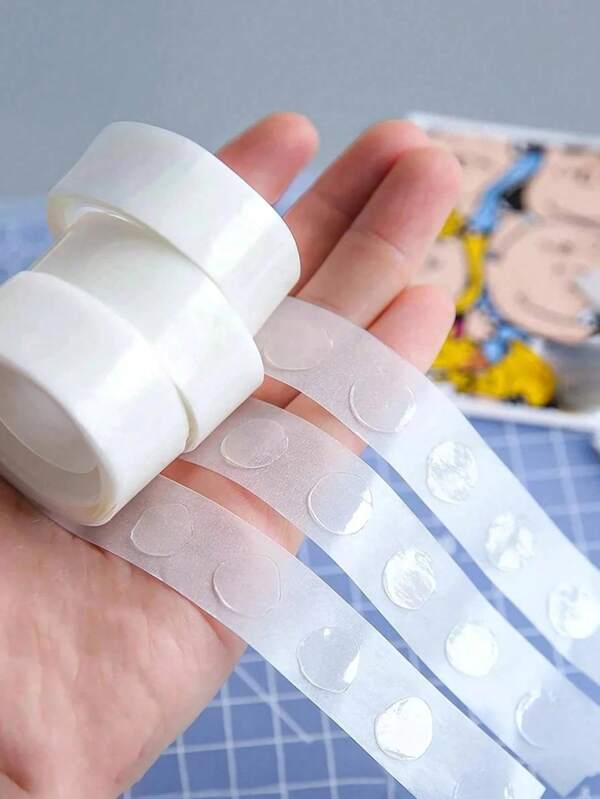 100 piezas/Rollo Puntos de pegamento transparentes de doble cara para decoración de bodas y cumpleaños