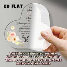 1 件真挚的姐妹生日礼物 - 带花卉图案的亚克力心形牌匾，给姐妹的感伤留言纸镇，完美的家庭办公桌装饰，送给姐妹的礼物 - 彩色 - 查看 4