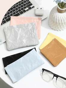 1/2 piezas Bolsa organizadora de cable de datos con cierre automático, Bolsa portátil para guardar auriculares/cargador/lápiz labial, Bolsa pequeña para organizar cables de viaje, Artículos esenciales de viaje - Gris - Ver 3