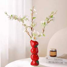 NJCHARMS Njcharms Lemon Shape Ceramic Vase, Rustic Farmhouse Vase For Table Decor, Wedding Arrangements, Office Decor, Unique Design, Dual Purpose Home Office, Flower Arrangements In Vases For Party Or Home Decor Gifts Birthday Graduation Room Decor Flower Vase Glass Vase