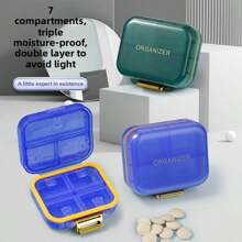 Pilulier en plastique de 7 jours, boîte de distribution de médicaments portable et compacte de grande capacité