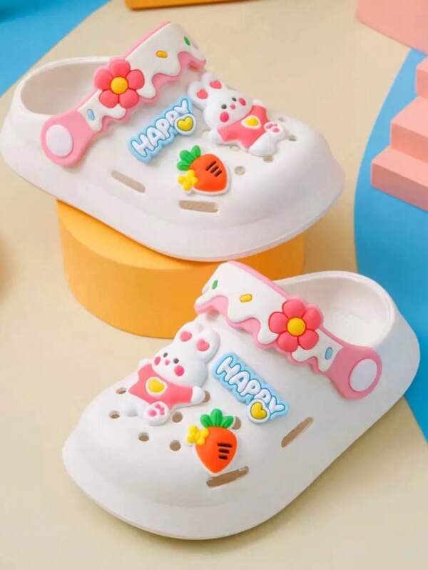 Kids' Summer Breathable Soft Sole Cartoon Non-Slip Hollow Beach Slippers